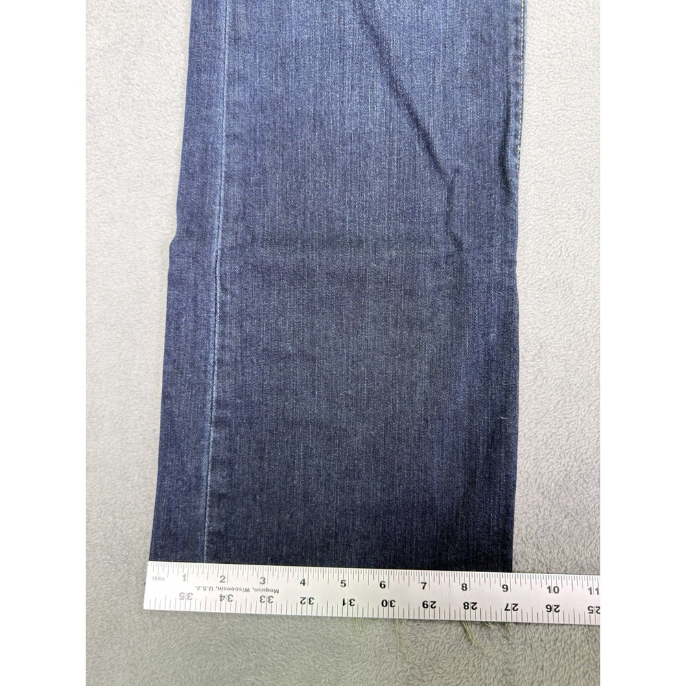 Michael Kors Jeans Womens 8 Blue Dark Wash Mid Rise Bootcut Fringe Stretch - Picture 6 of 10
